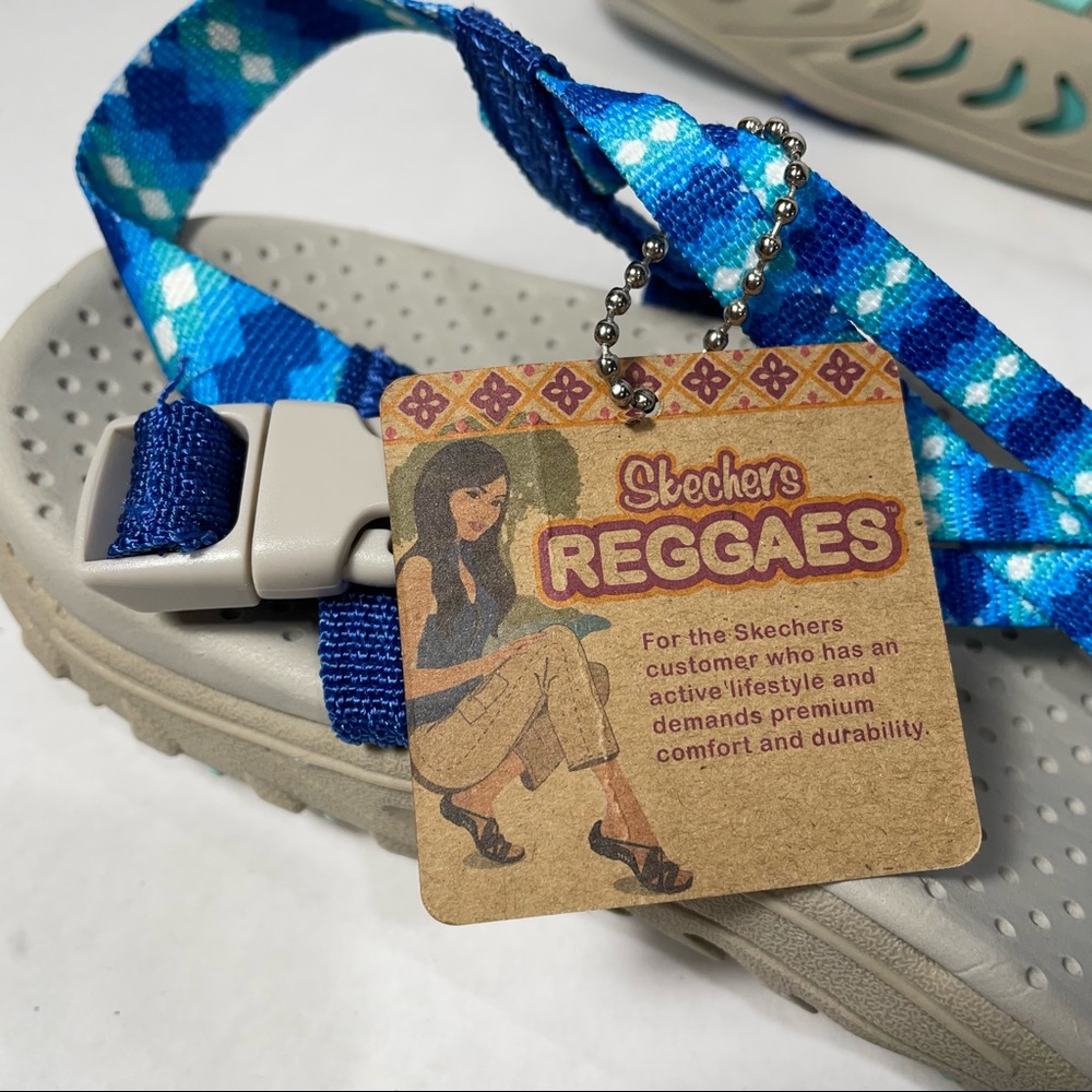 Skechers Womens Reggae blue Tie Dyed sandals 9 - Picture 9 of 14
